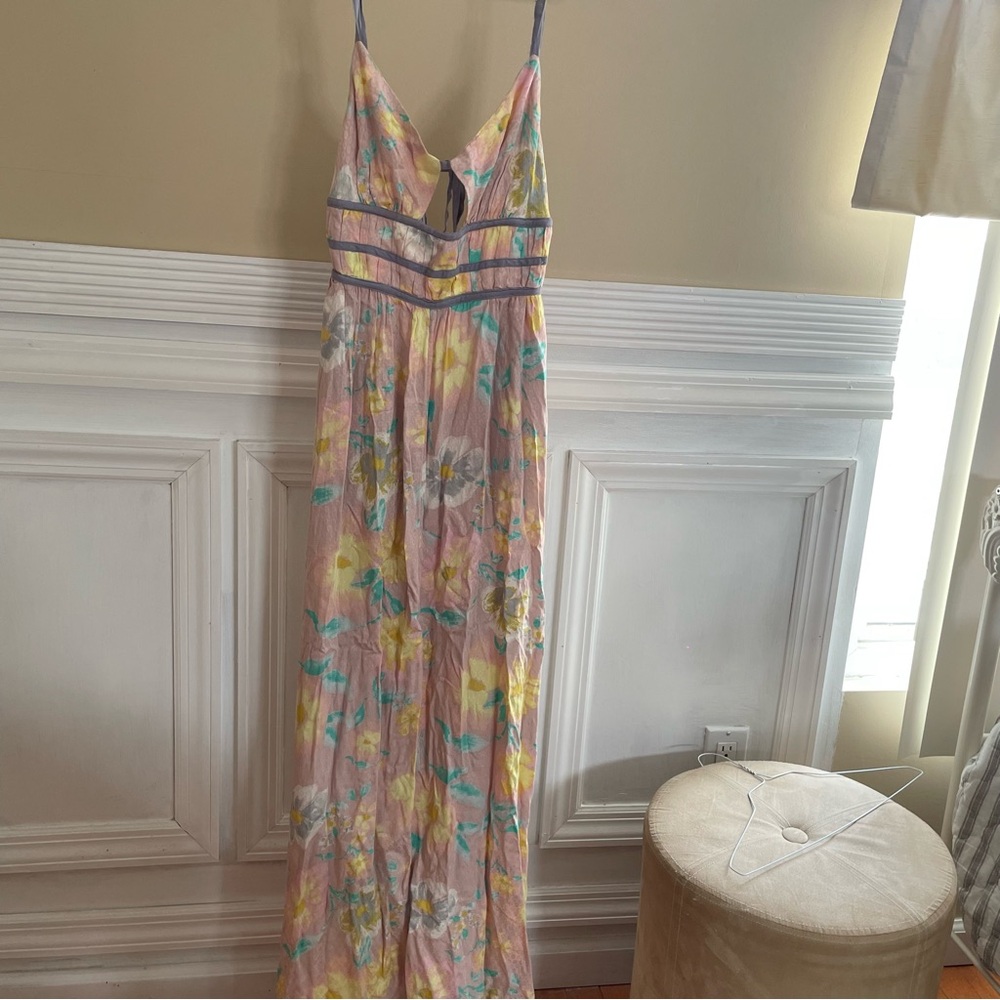Pastel floral maxi dress